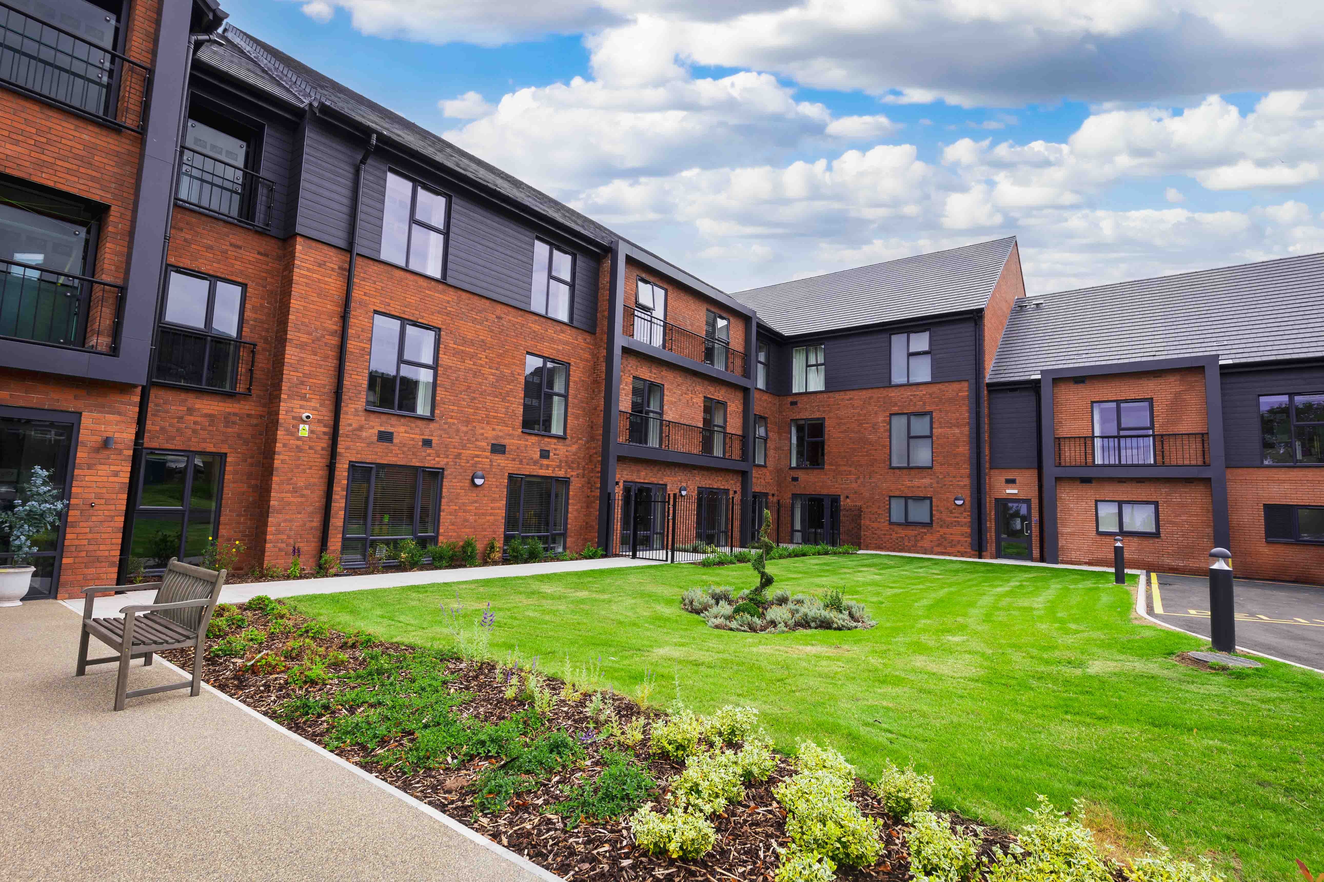 Garden at Elgar Court Care Home in Malvern, Worcestershire