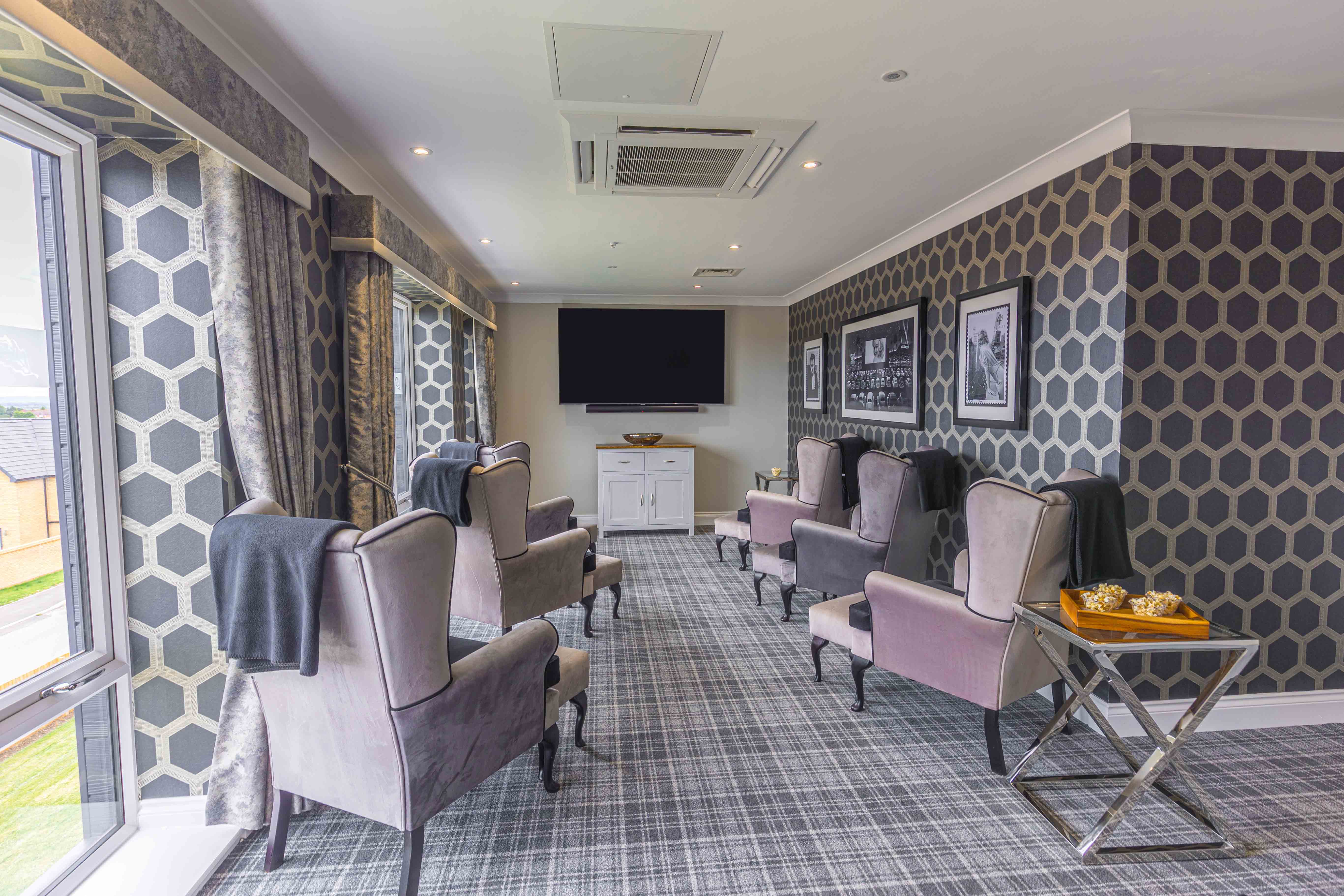 Communal Lounge at Elgar Court Care Home in Malvern, Worcestershire