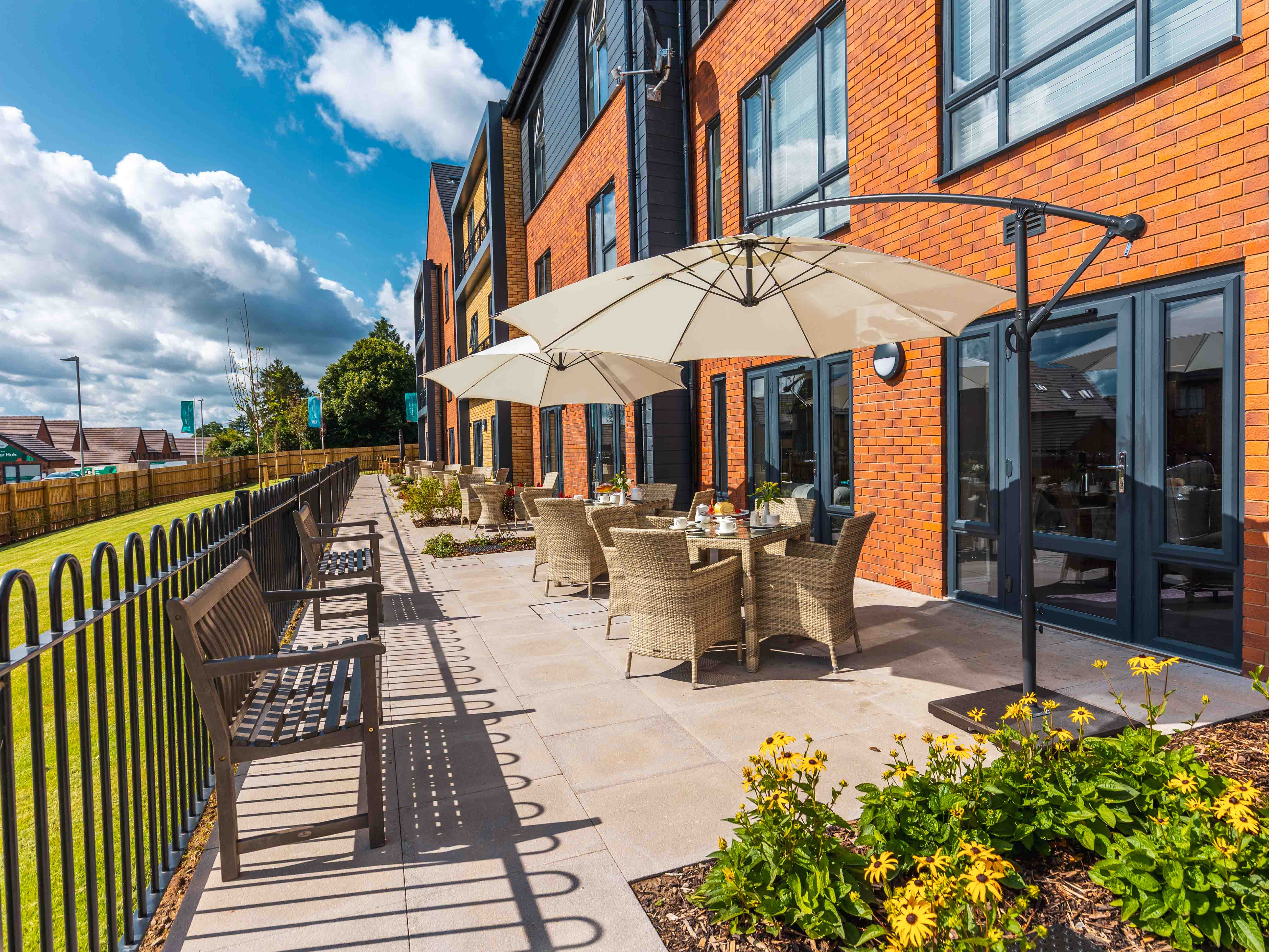 Garden at Elgar Court Care Home in Malvern, Worcestershire