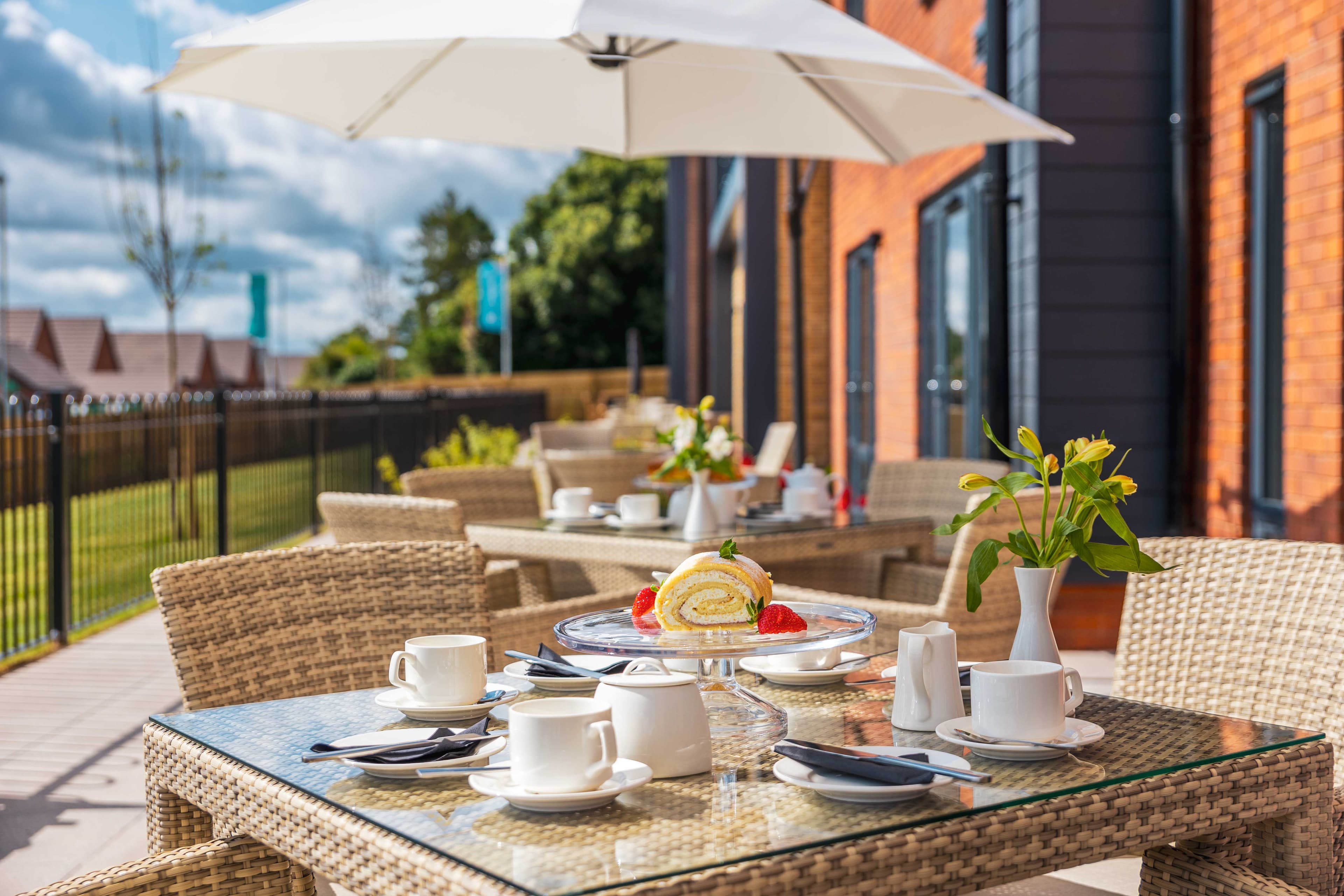 Garden at Elgar Court Care Home in Malvern, Worcestershire