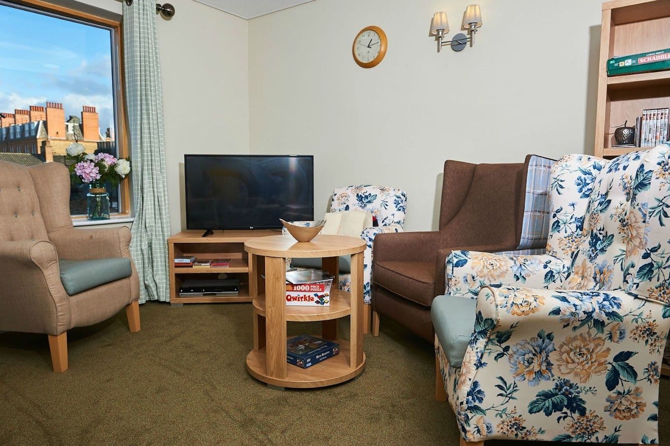 Lounge of Ellesmere House care home in Kensington and Chelsea, London