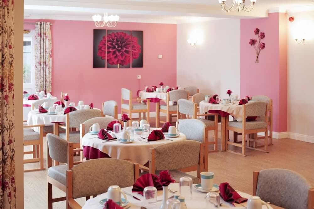 Dining room of Elwick Grange care home in Hartlepool, County Durham