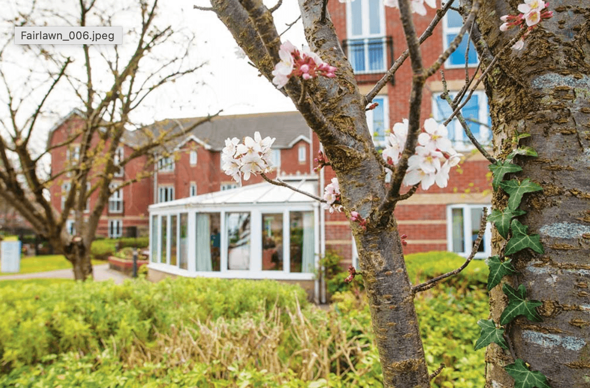 Exterior of Fairlawn care home in Ferndown, Dorset