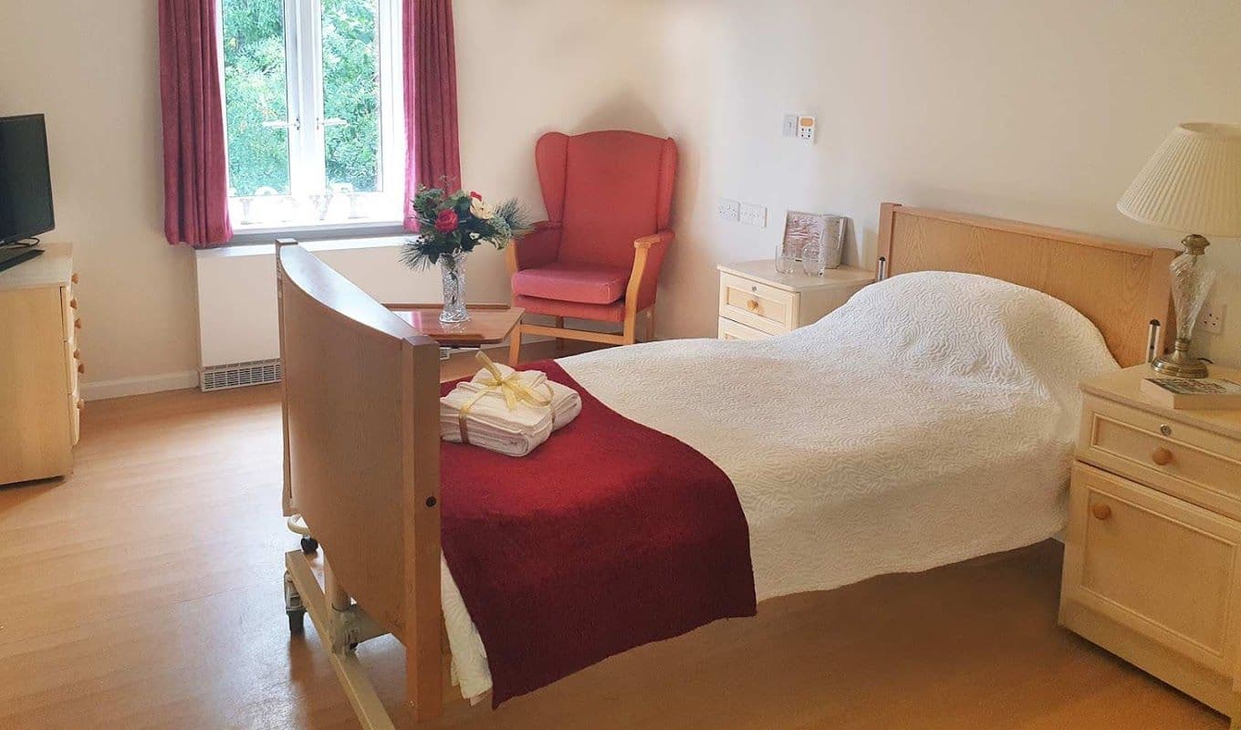 Bedroom of Fairlawn care home in Ferndown, Dorset