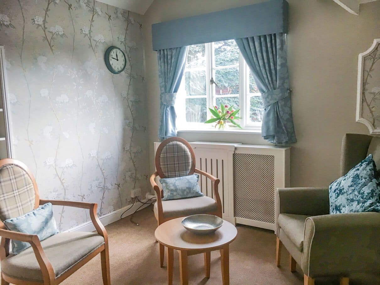 Lounge of Field House care home in Stourbridge, West Midlands