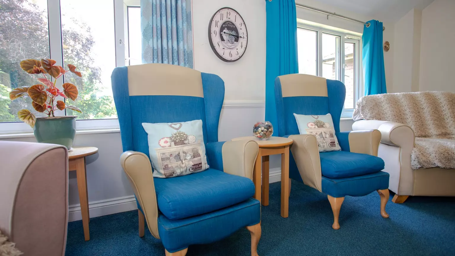 Lounge of Fosse House care home in St Albans, Hertfordshire