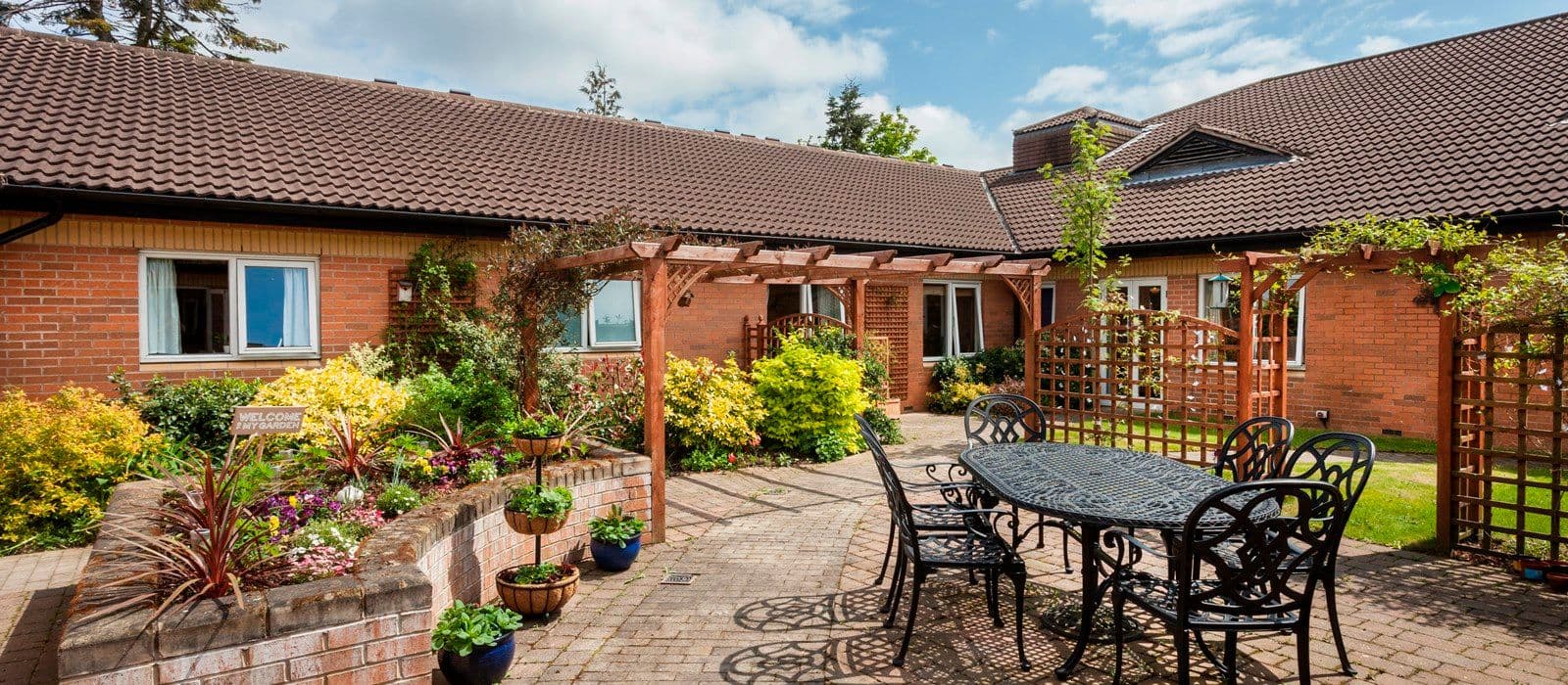 Garden Area of Granby Rose Care Home in Harrogate, North Yorkshire