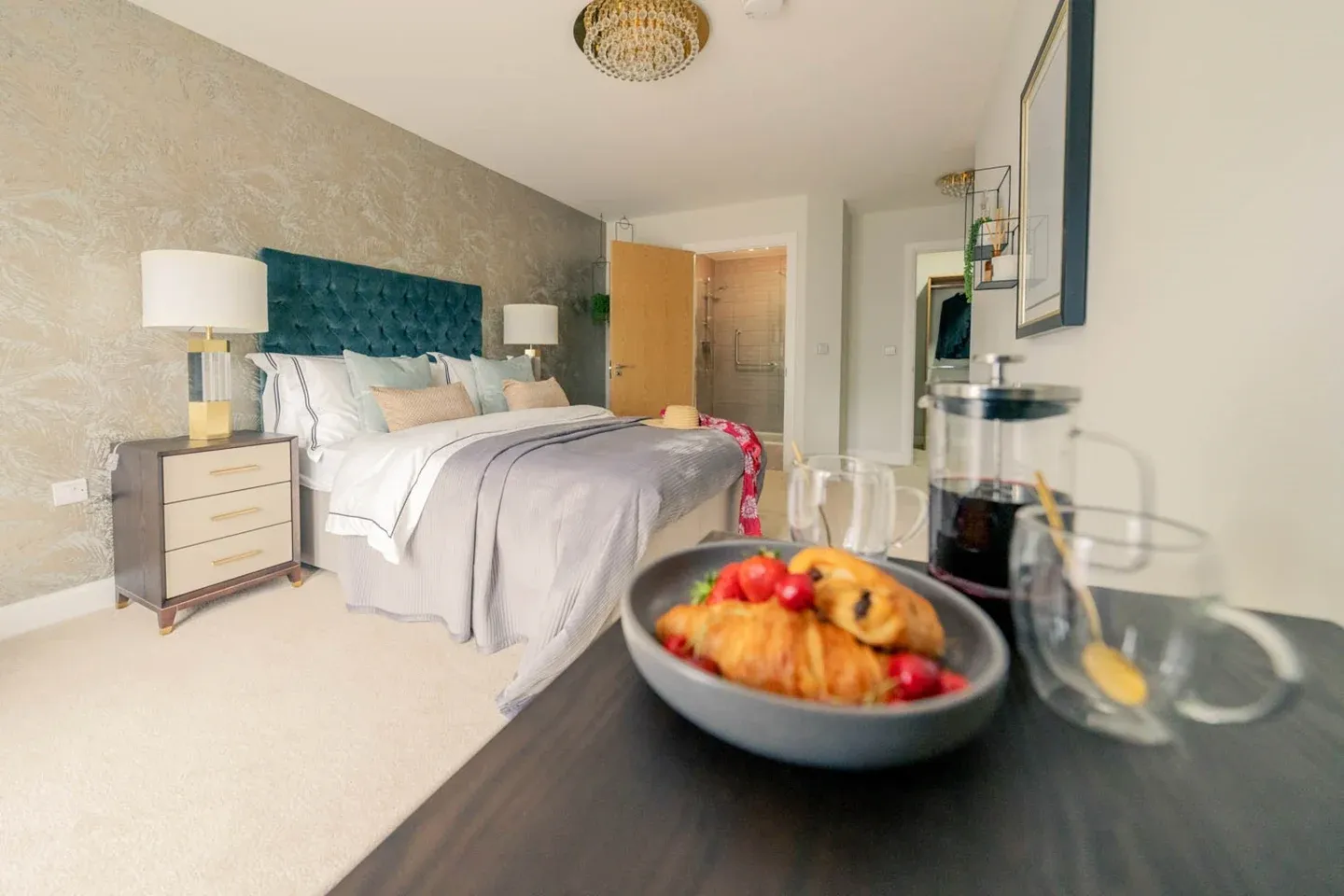 Bedroom at Gibson Court Retirement Apartment in Woodhall Spa, East Lindsey