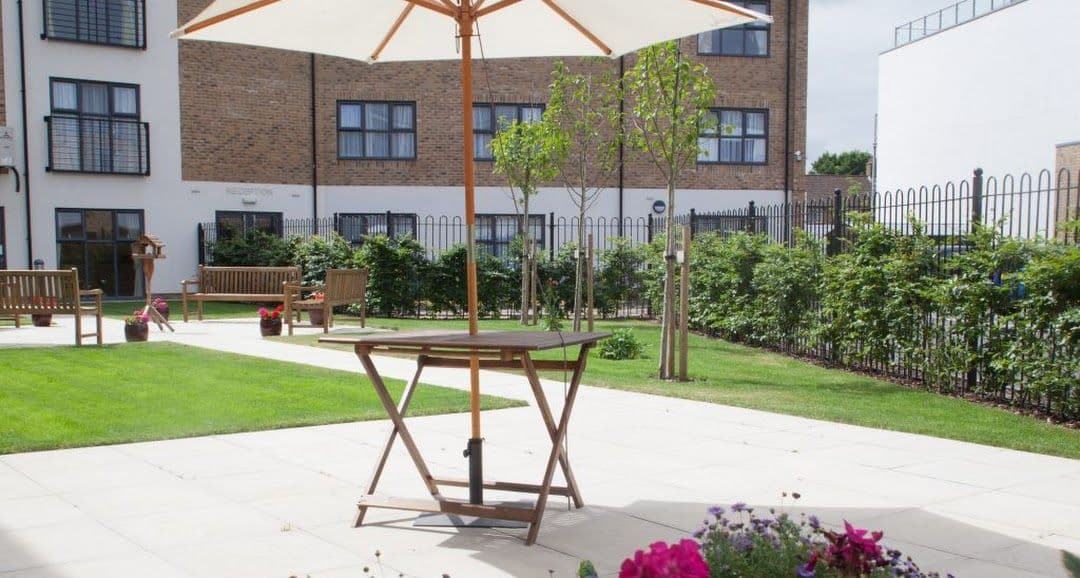 Garden at Drayton Village Care Home in West Drayton, Greater London