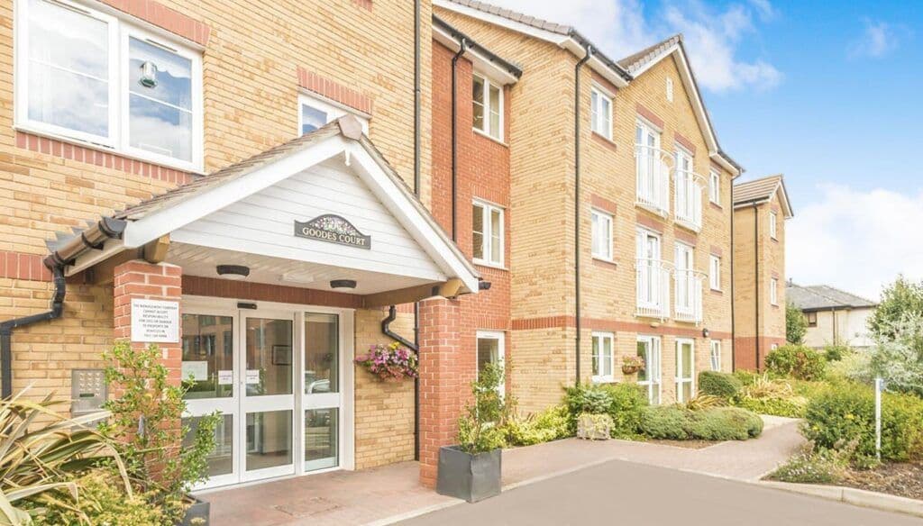 Exterior of Goodes Court Retirement Development in Royston, North Hertfordshire