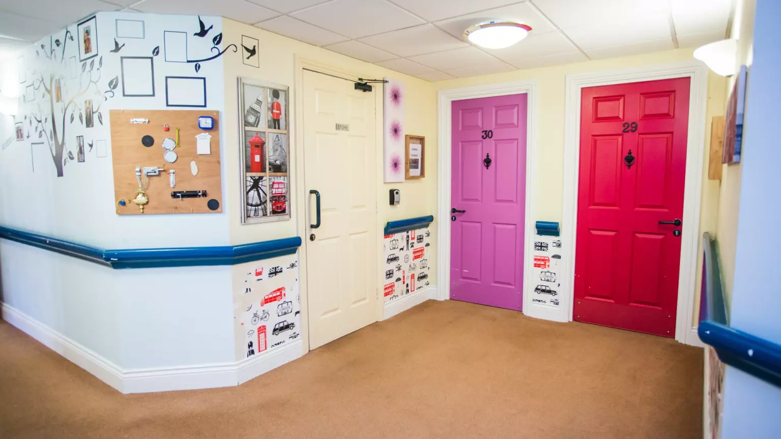 Hallway of Greenacres care home in Hatfield, Hertfordshire
