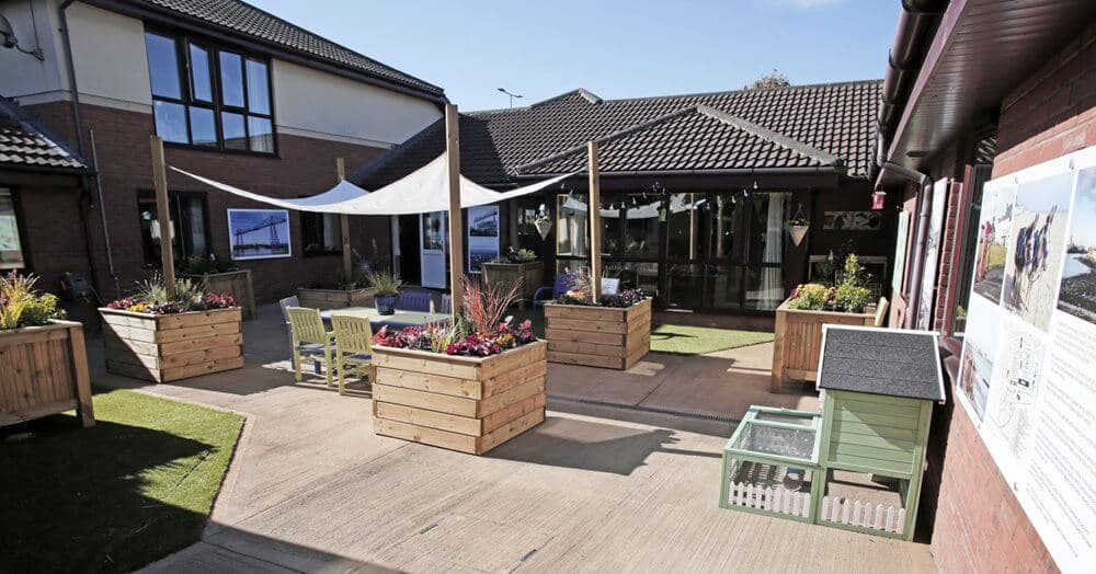 Garden Area of Hadrian Park Care Home in Billingham, Stockton-on-Trees