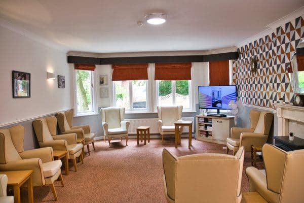 Communal Lounge at Peel Moat Care Home in Stockport, Greater Manchester 