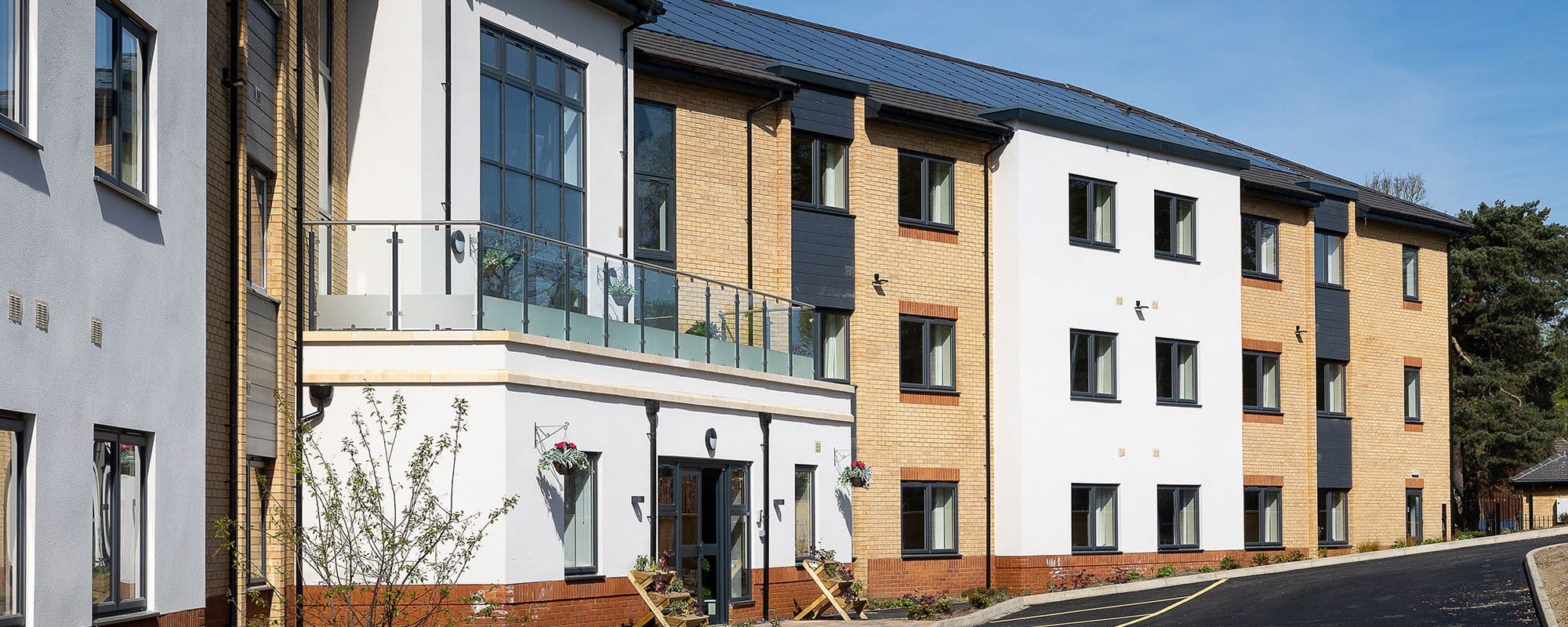 Exterior of Harlow Hall Care Home in Aldershot, Rushmoor