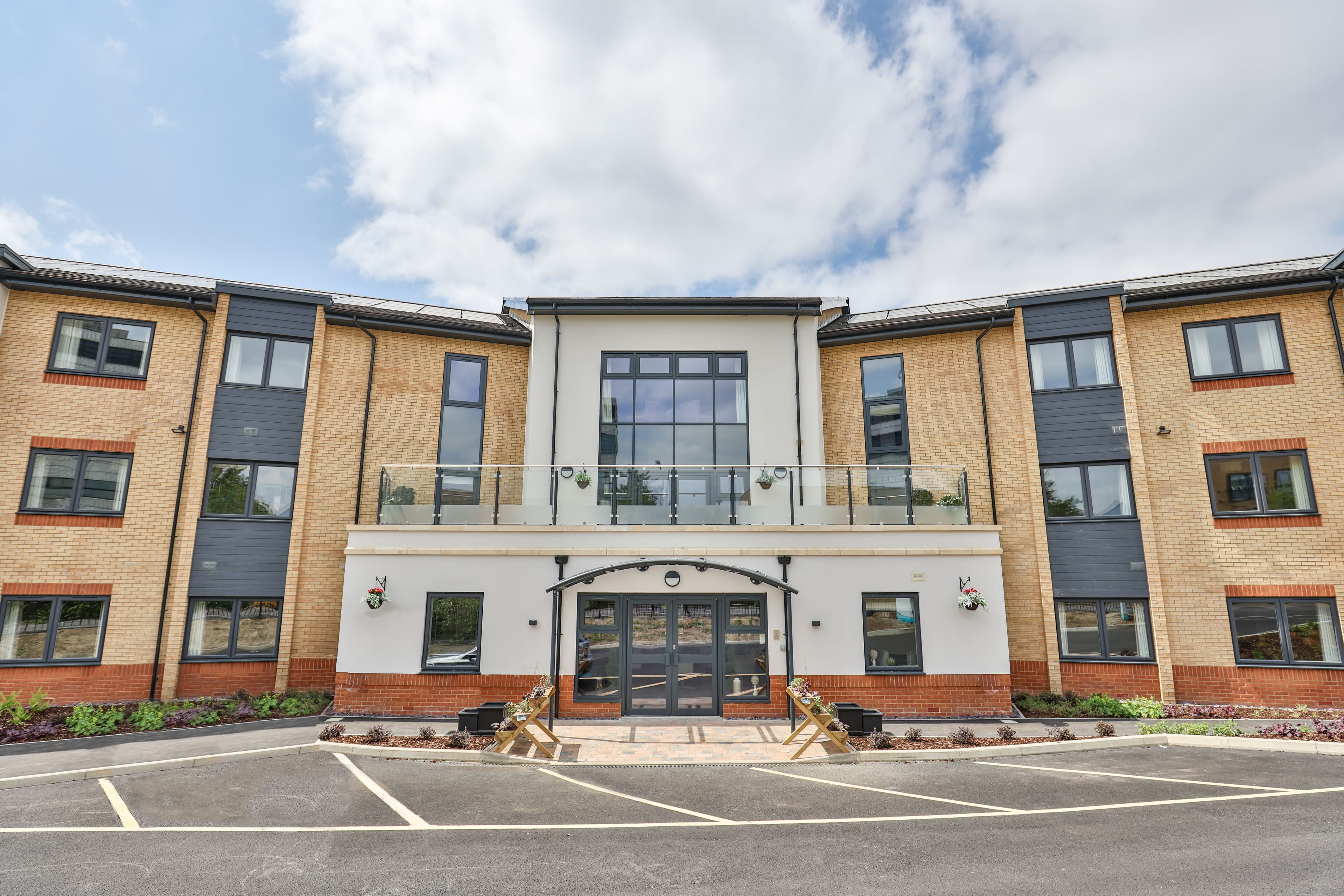 Exterior of Harlow Hall Care Home in Aldershot, Rushmoor