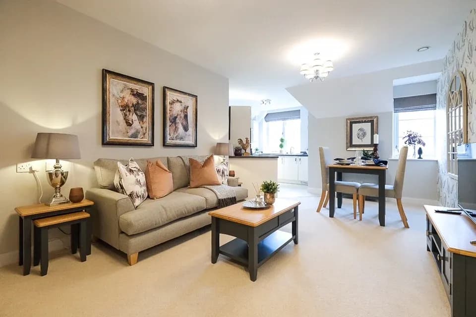 Lounge at Hawkesbury Place Retirement Apartment in Stow-on-the-wold, Cotsworld