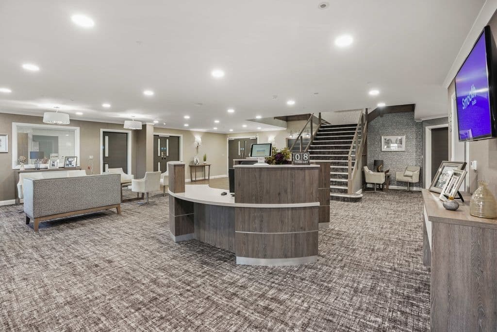 Reception of Heath Lodge care home in North Norfolk, Norfolk