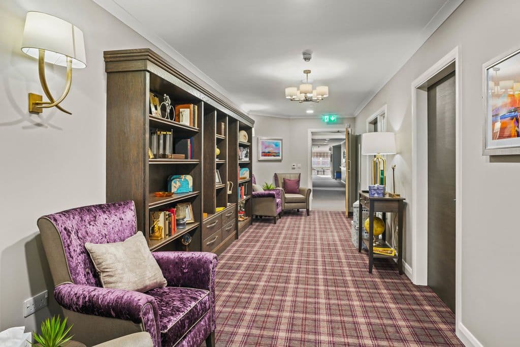 Seating area of Heatherton House care home in Littleover, Derby