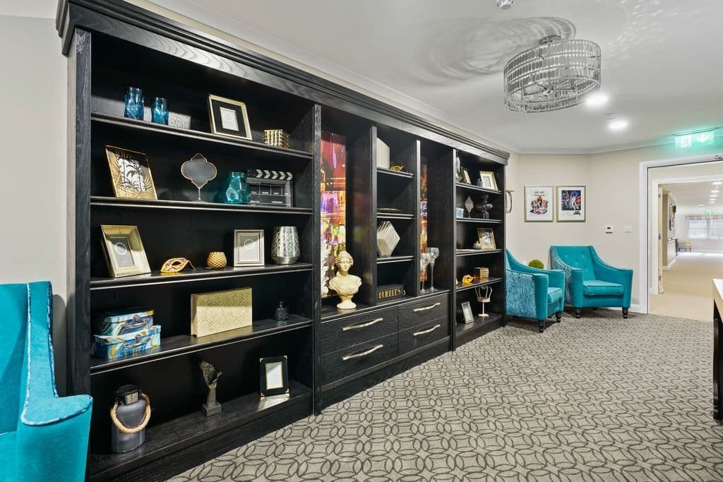 Seating area of Heatherton House care home in Littleover, Derby