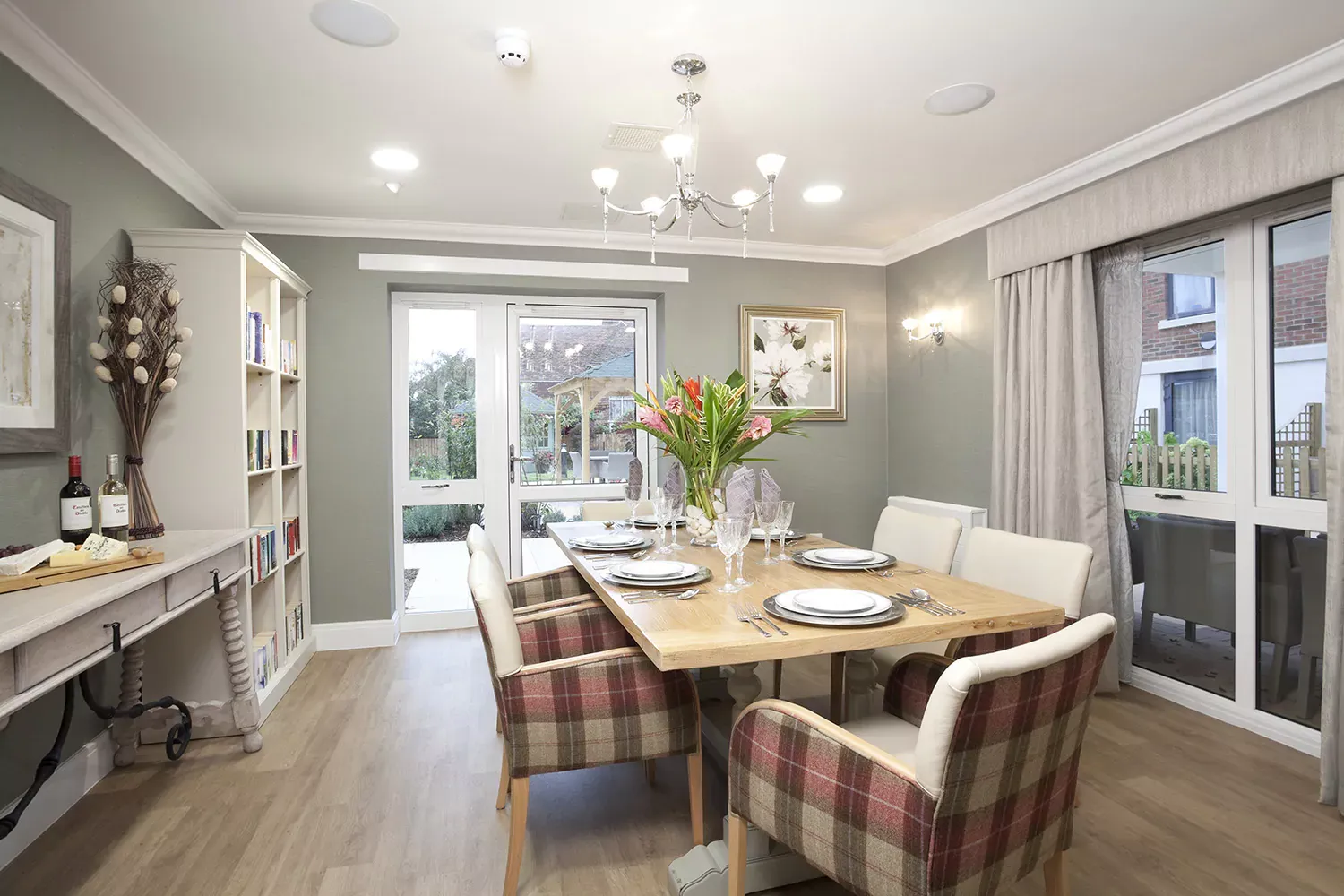 Dining room of Heathfield Court retirement development in Bexley