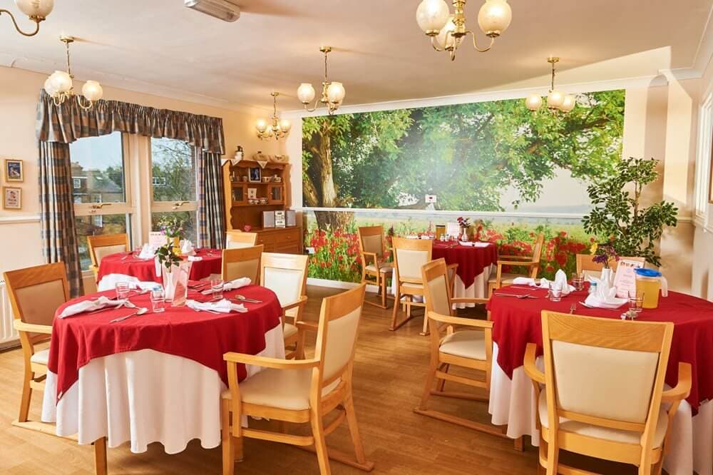 Dining room of Highbury New Park care home in London, Greater London