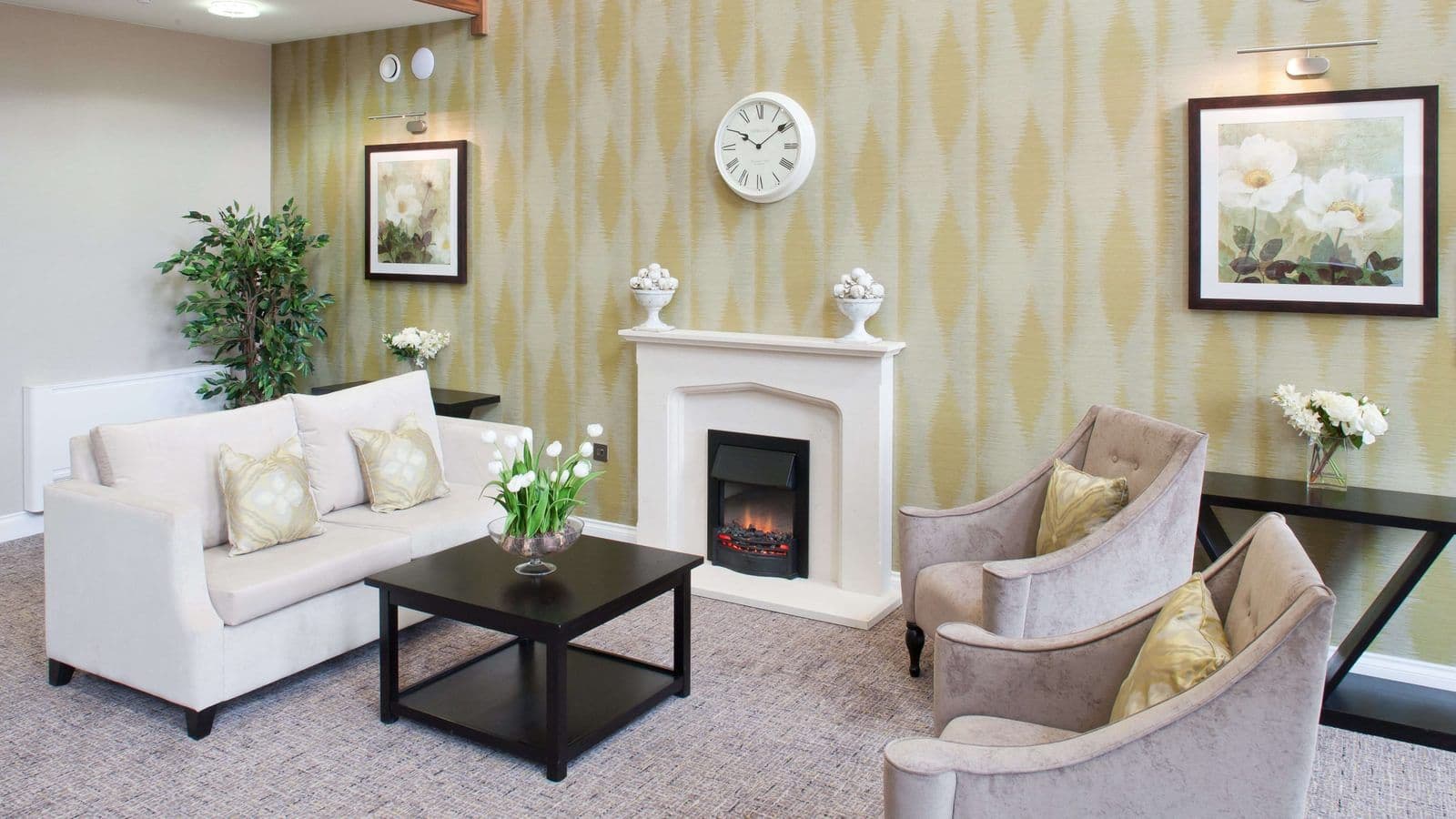 Communal Lounge of Homefield Grange Care Home in Christchurch, Dorset