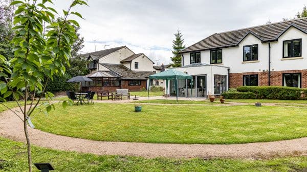 Garden at Hope Green Care Home in Ponyton, Macclesfield