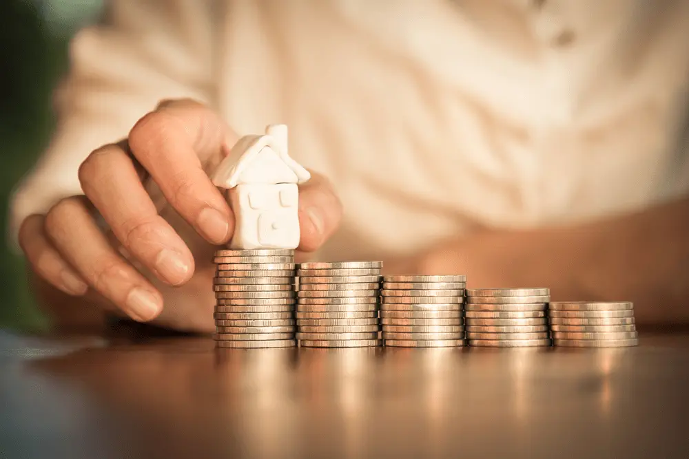 House on small stacks of coins