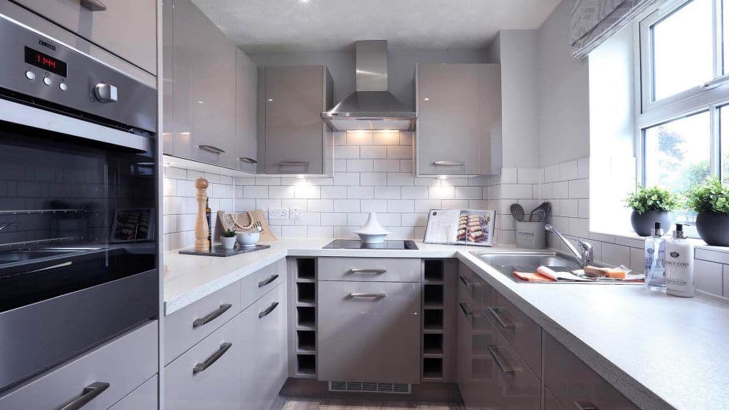 Kitchen of Moorhouse Lodge Retirement Home in Huntingdon, Cambridgeshire