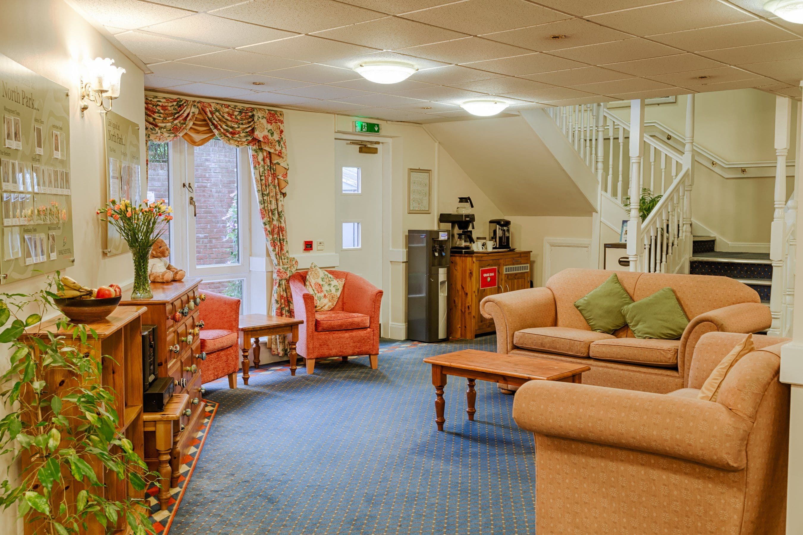 The communal area at North Park Care Home in Darlington, North East England