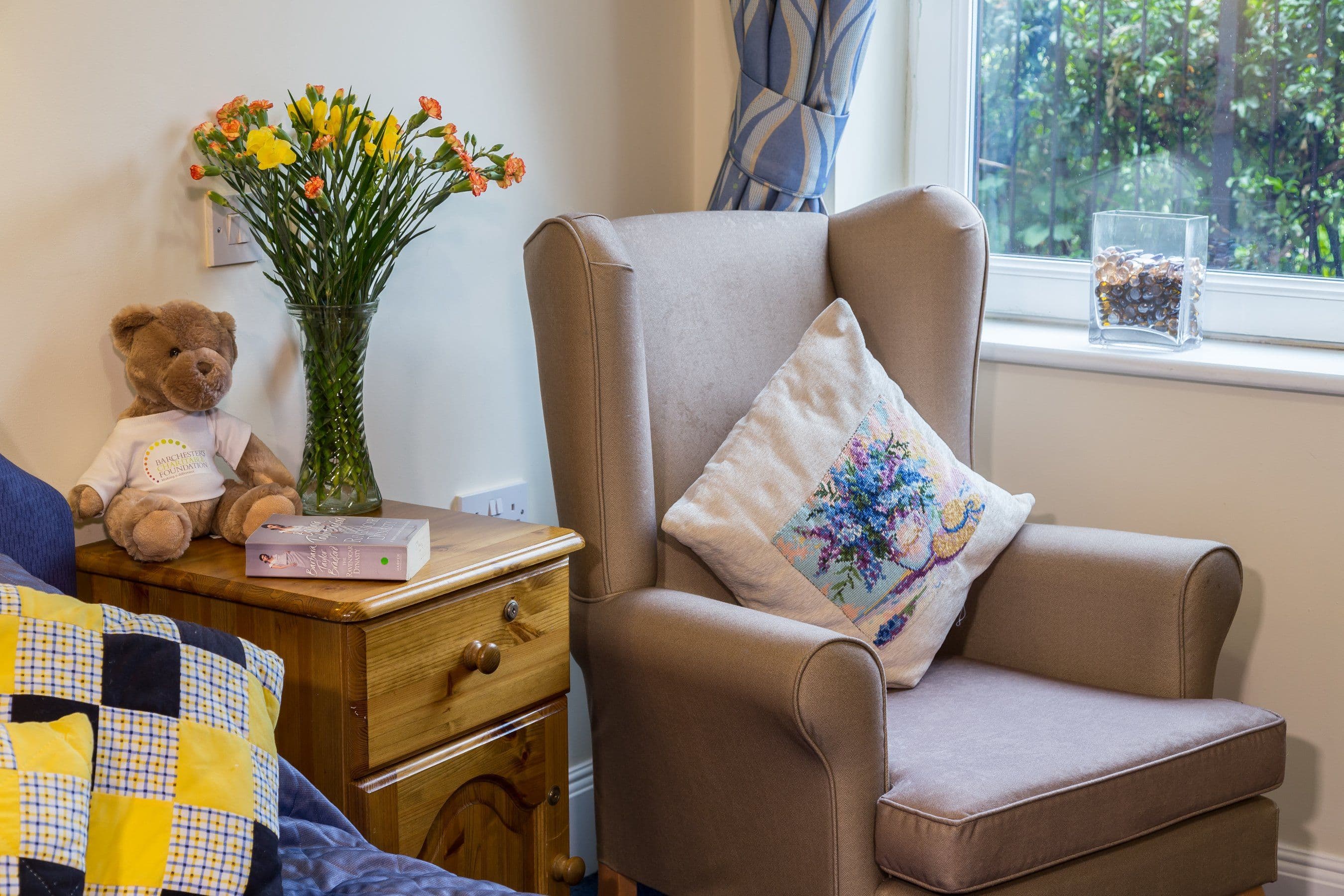 Bedroom Chair at North Park Care Home in Darlington, North East England