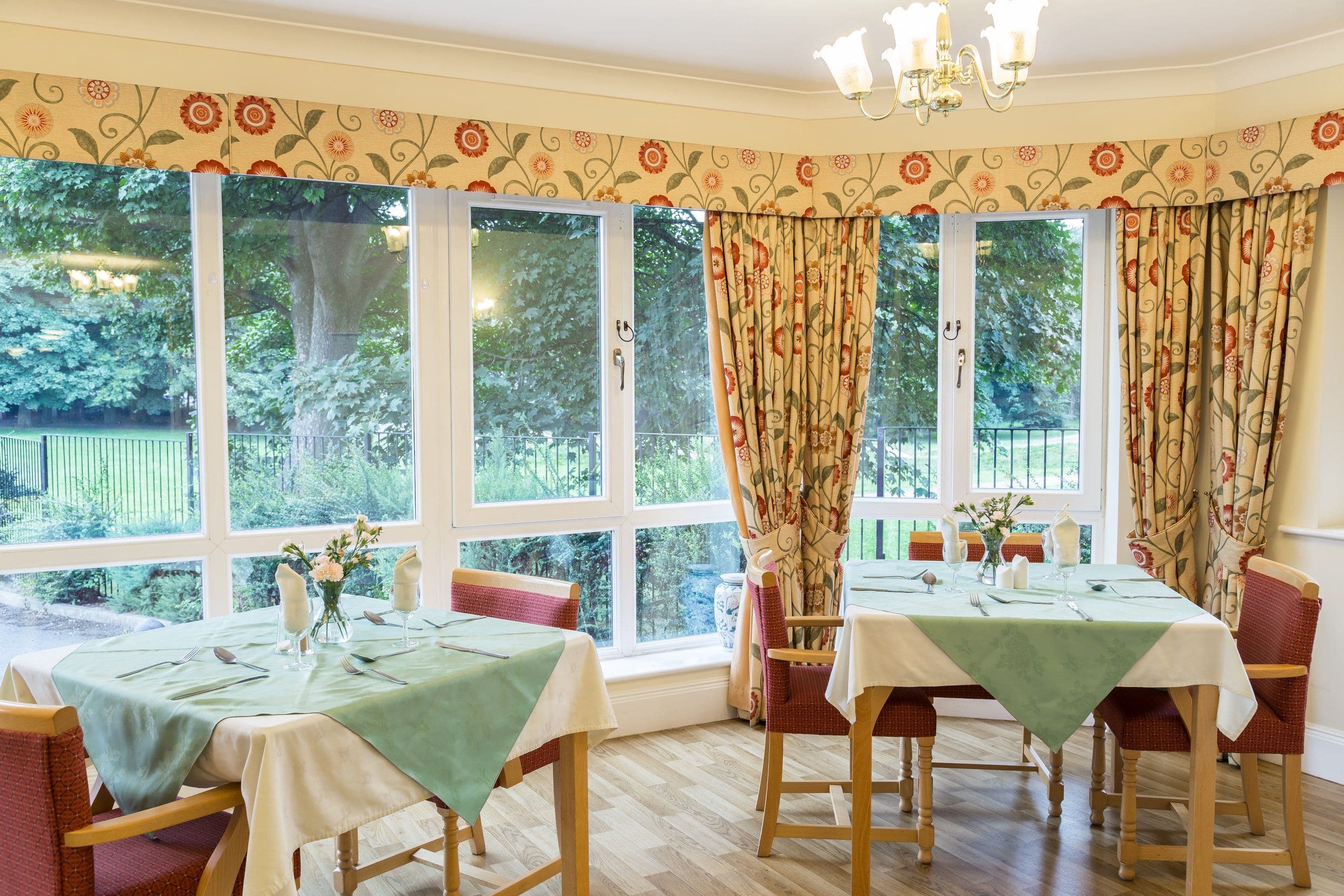 The Dining Room at North Park Care Home in Darlington, North East England