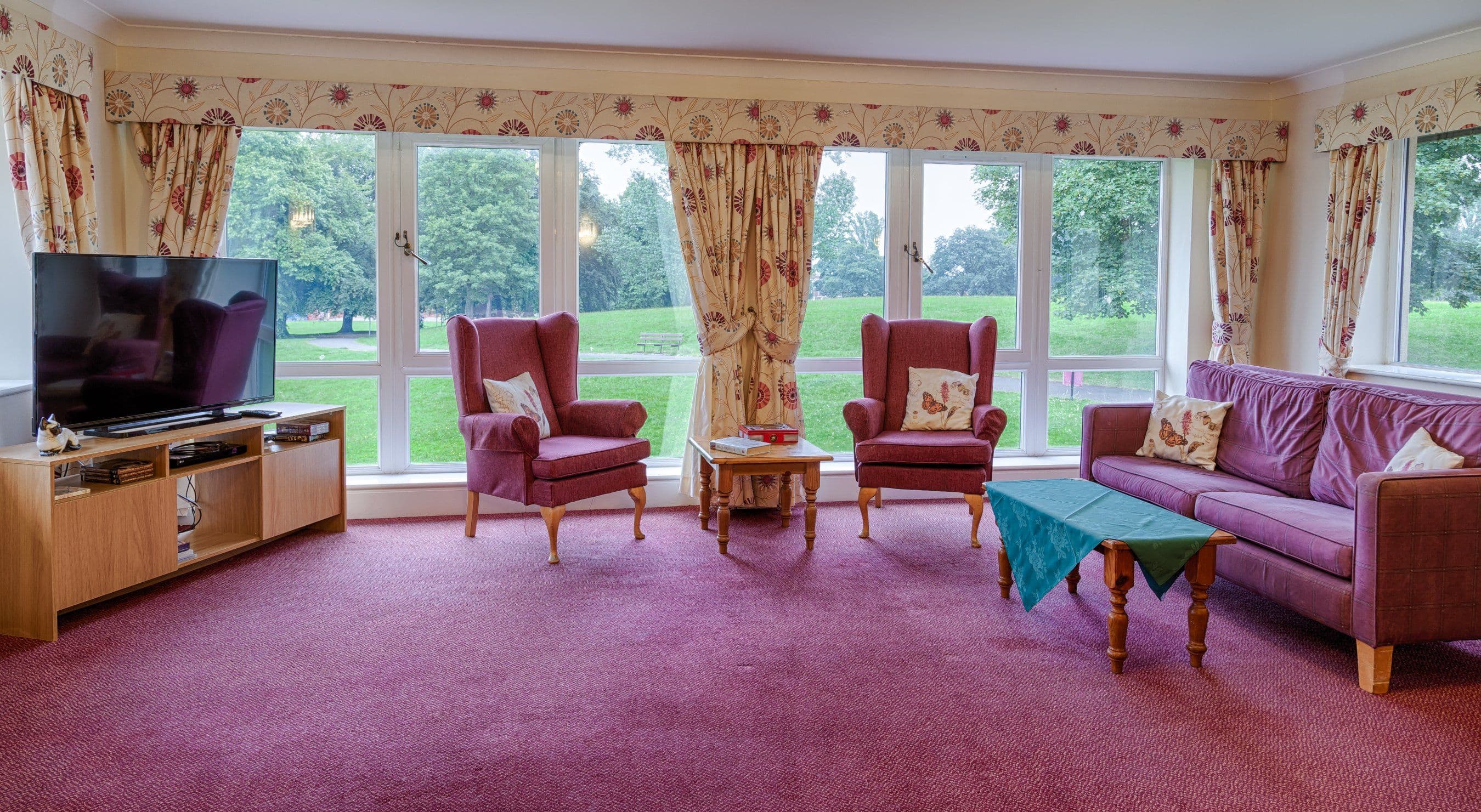 The Communal Lounge at North Park Care Home in Darlington, North East England