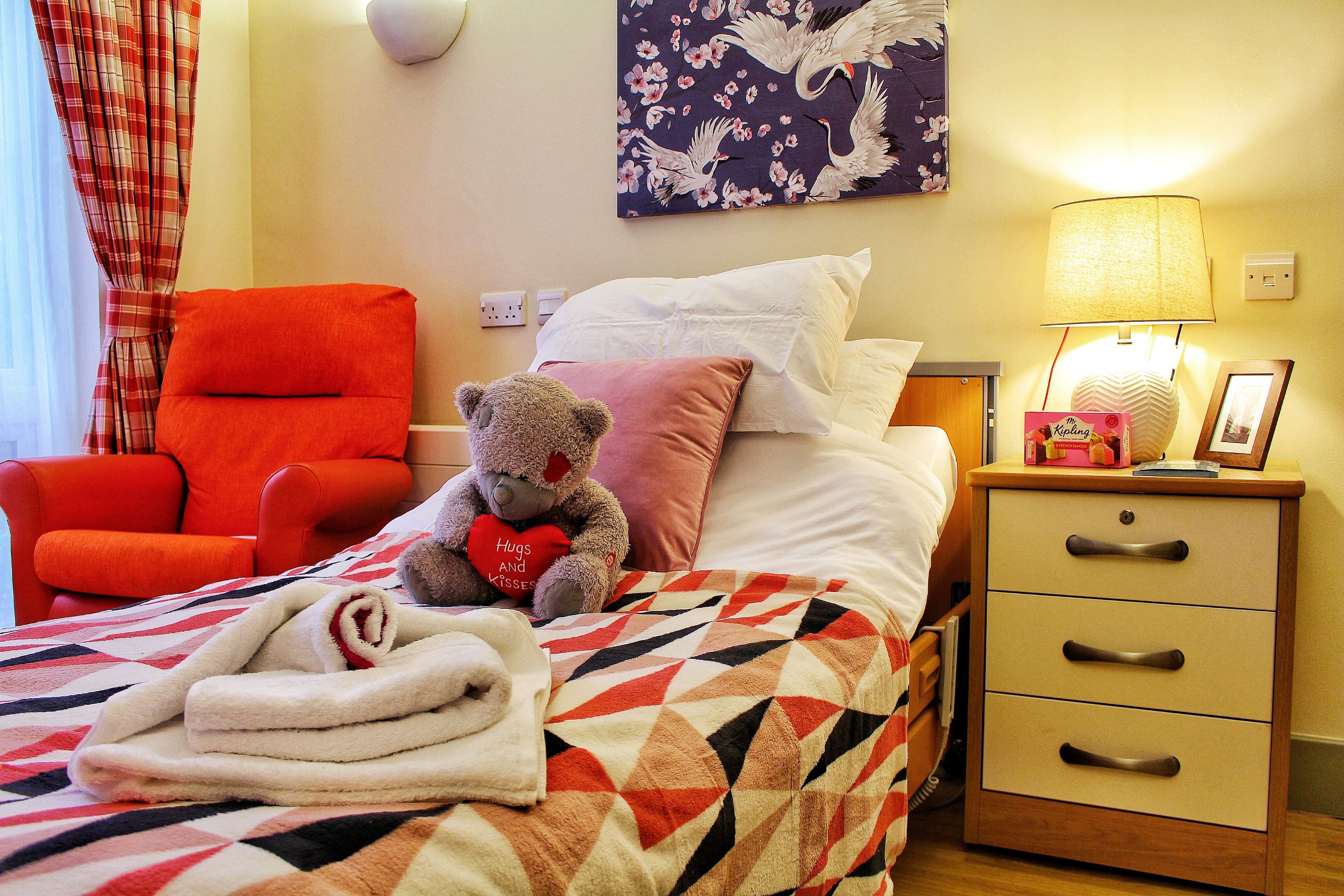 Bedroom of Lynwood care home in Ascot, Berkshire