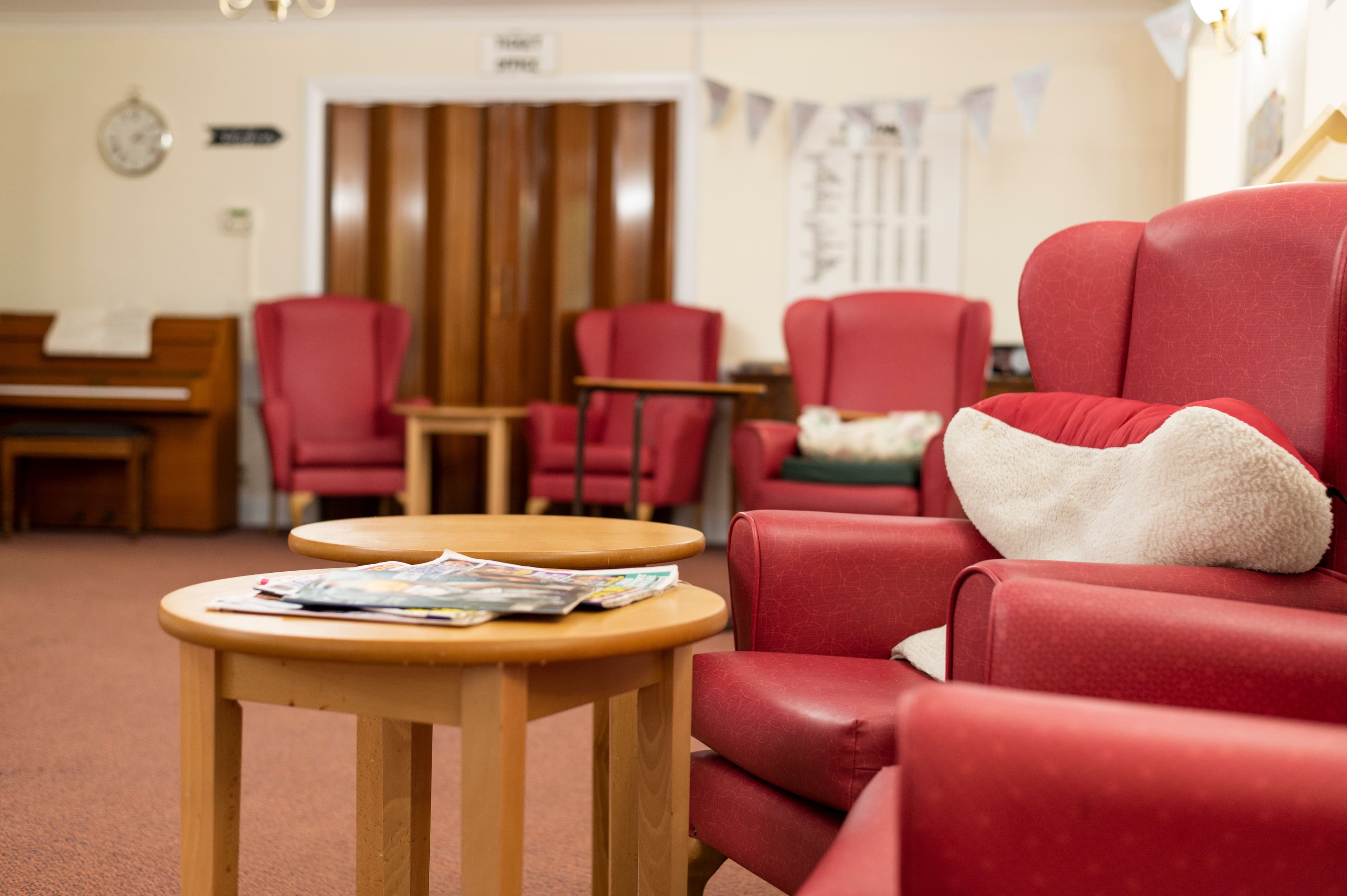 Lounge area at Bletchley House Care Home in Milton Keynes, Buckinghamshire