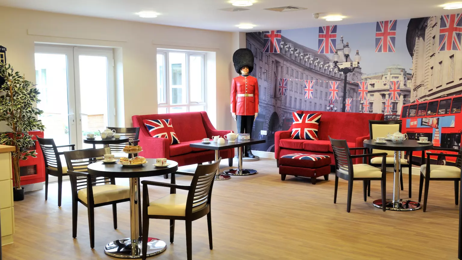 Lounge of Jubilee Court care home in Stevenage, Hertfordshire