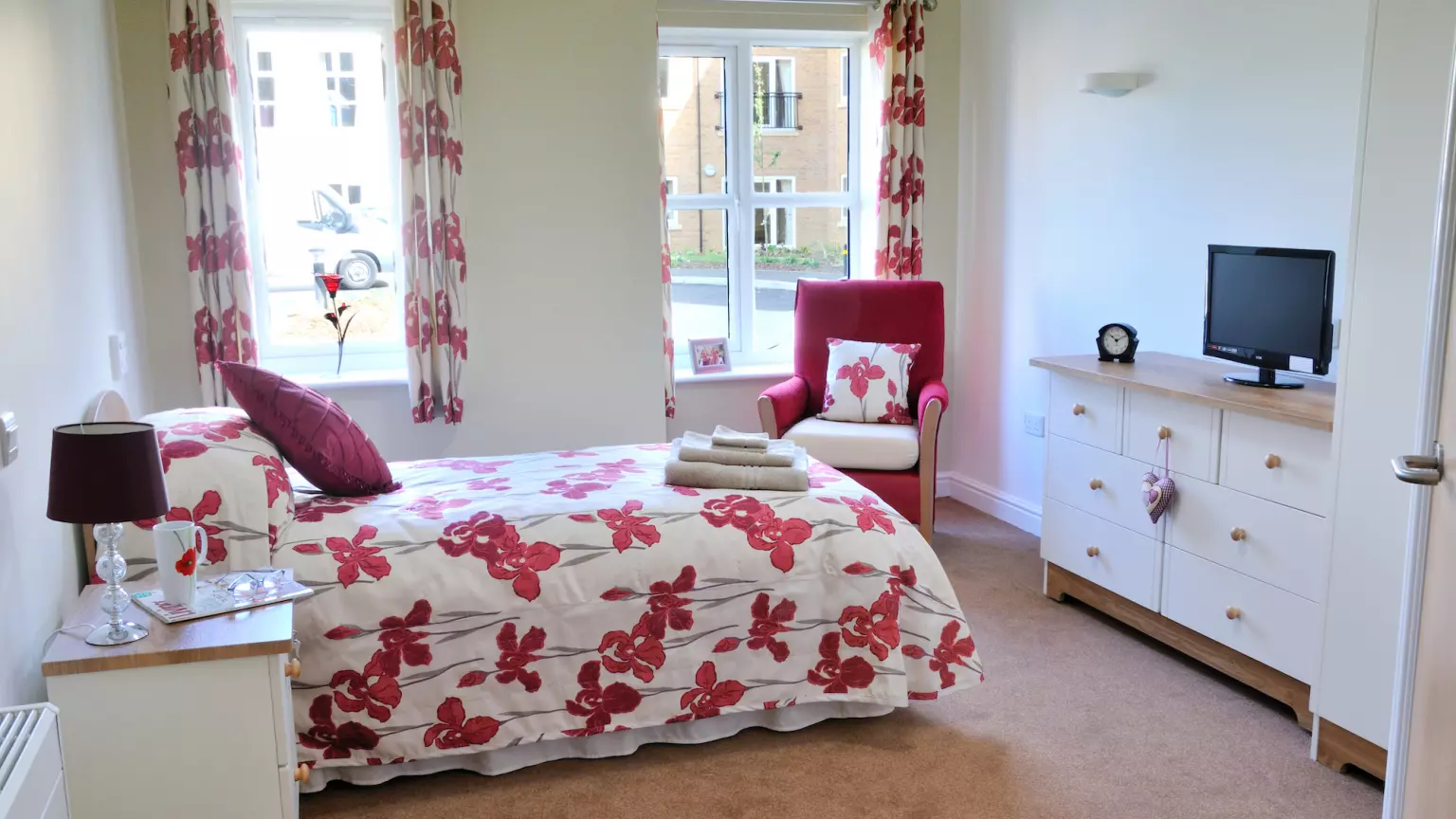 Bedroom of Jubilee Court care home in Stevenage, Hertfordshire