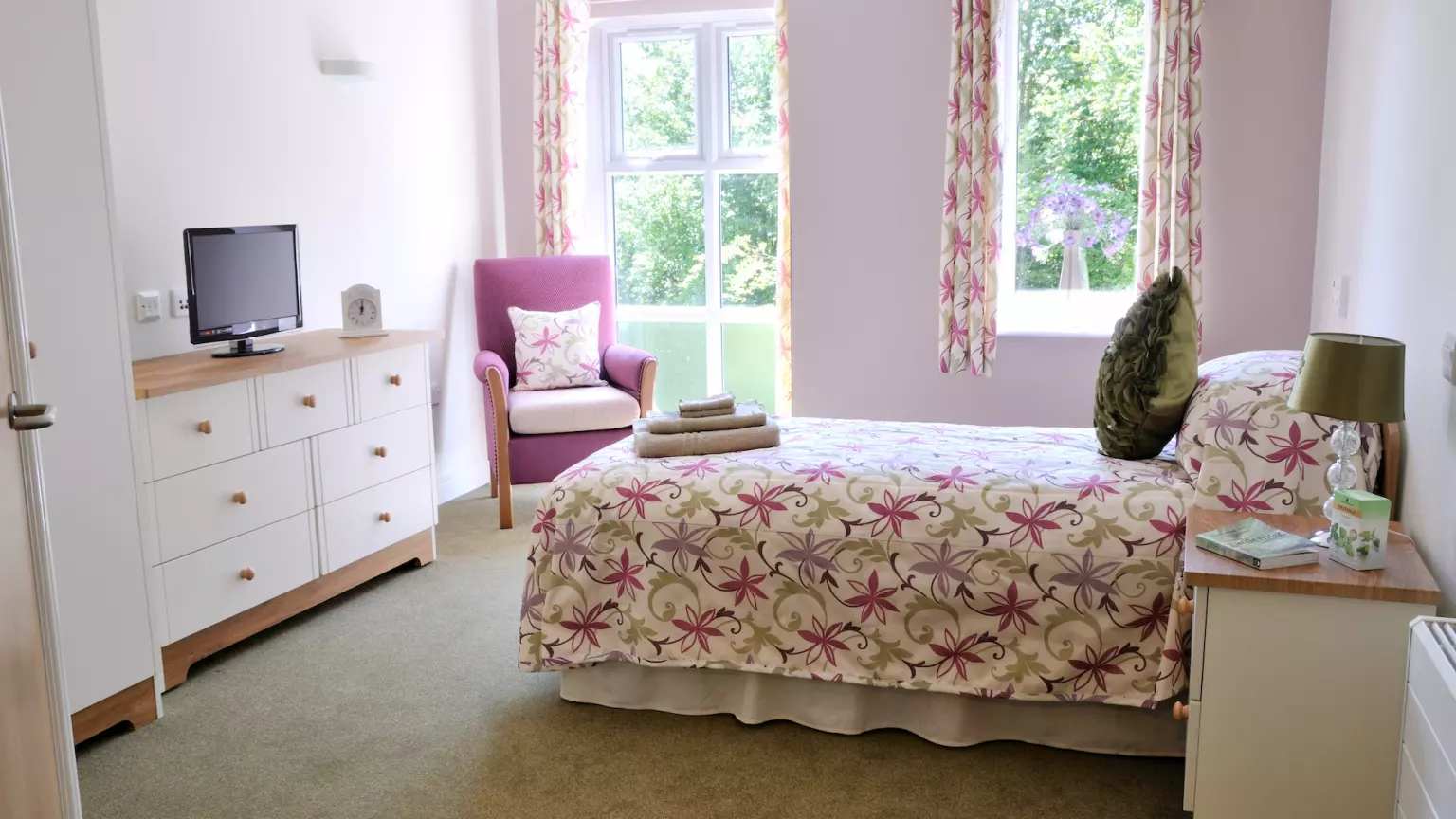 Bedroom of Jubilee Court care home in Stevenage, Hertfordshire