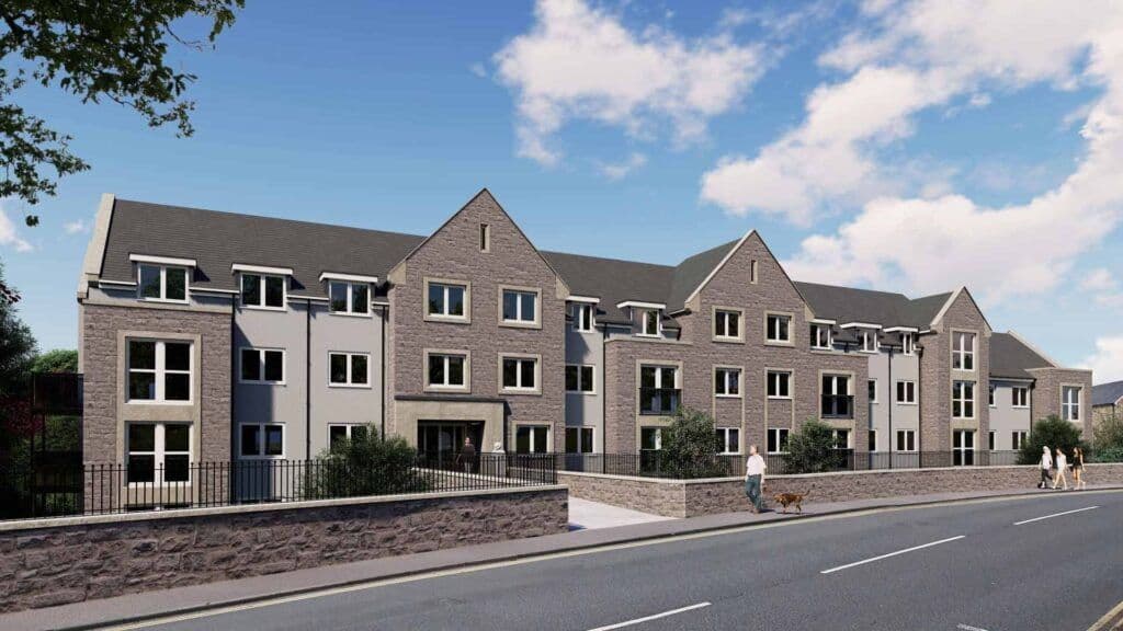 Exterior of Eddington Lodge retirement development in Kendal, Cumbria