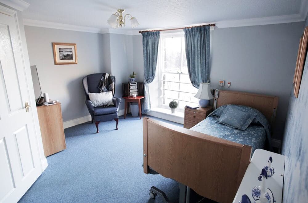 Bedroom of Kings Court care home in Barnard Castle, County Durham