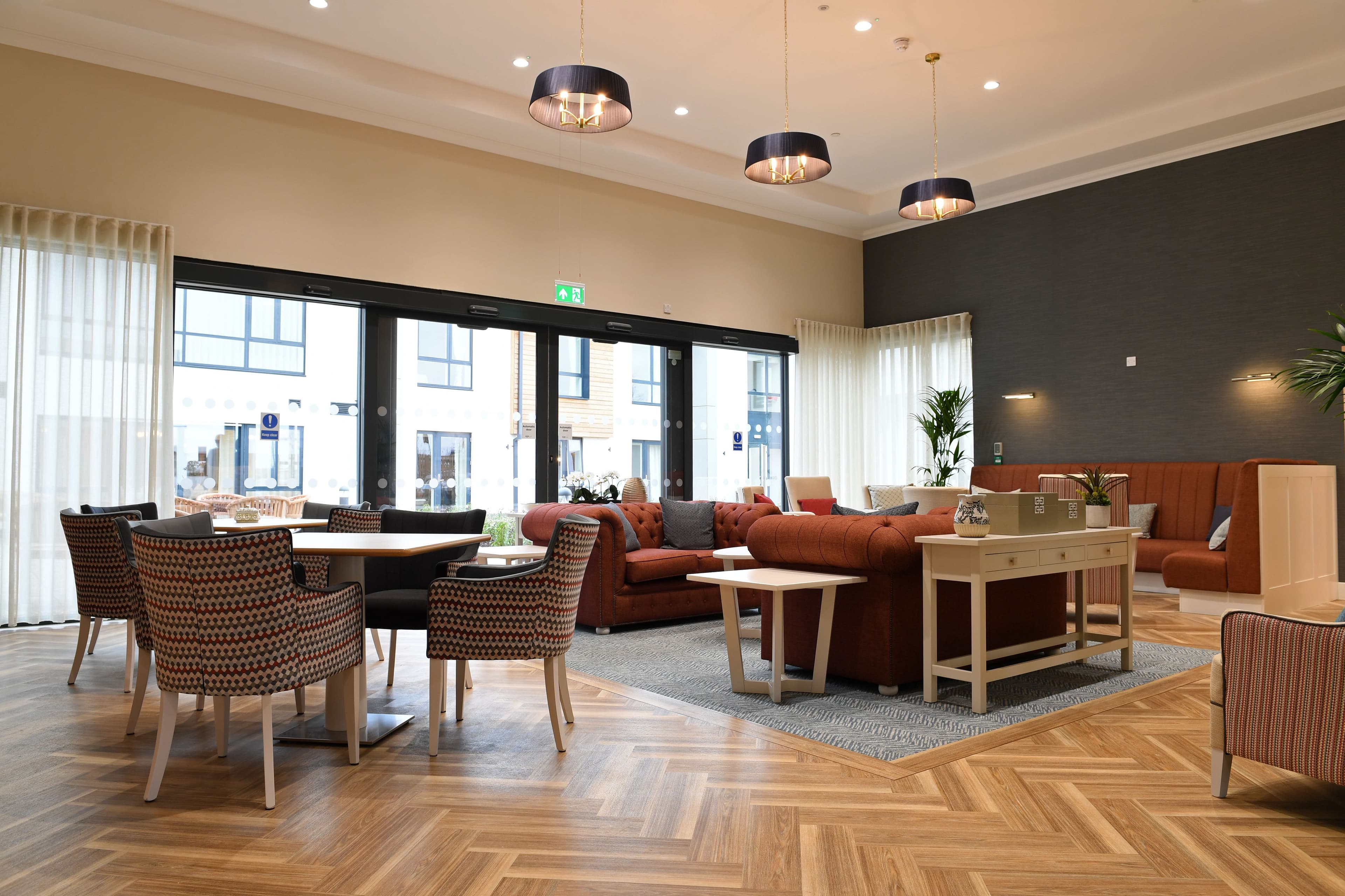 The communal area at Brackley Care Home in Brackley, Northamptonshire