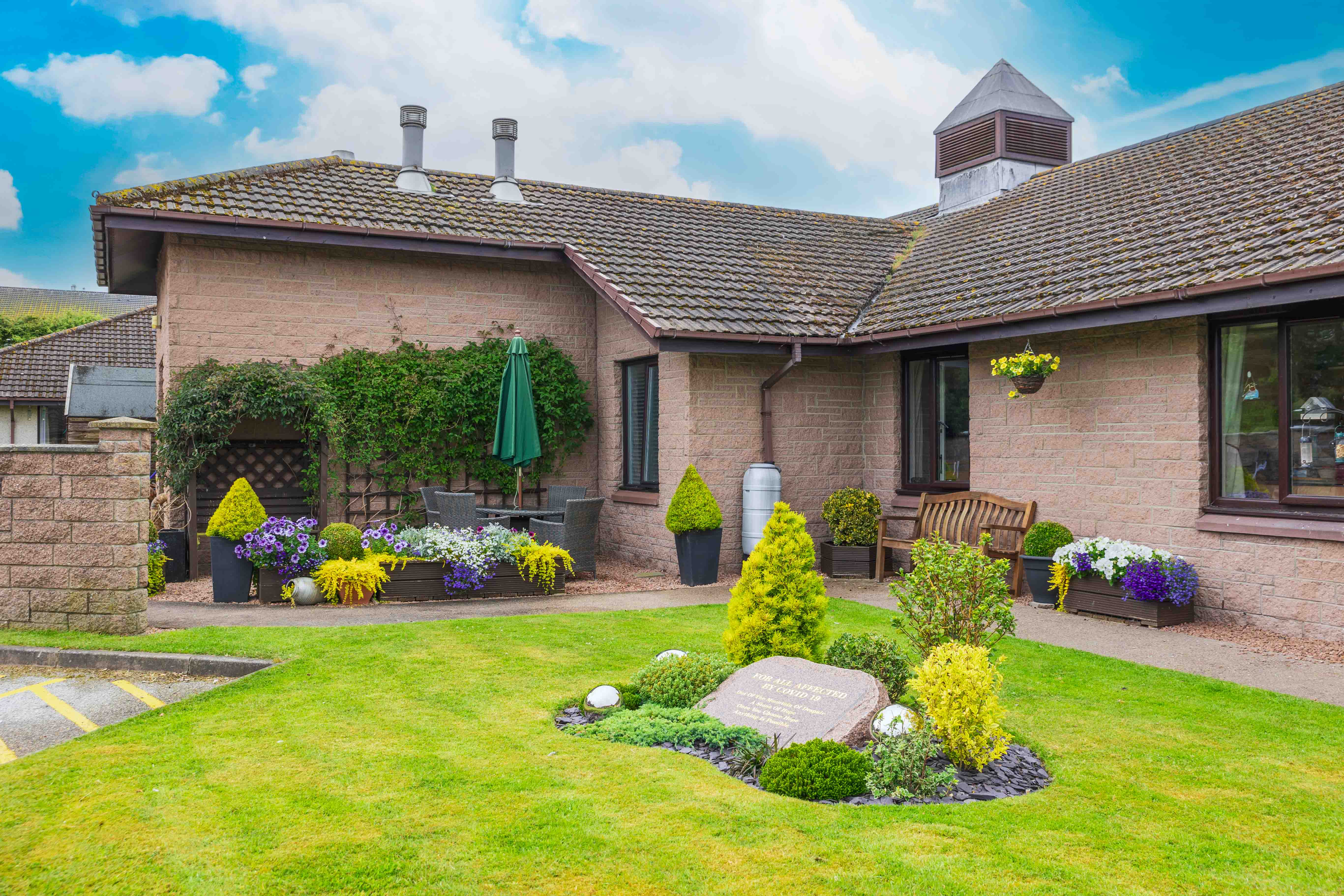 Garden at Kirkburn Court Care Home in Peterhead, Aberdeenshire