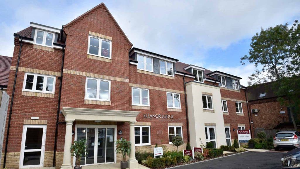 Exterior of Eleanor Lodge retirement development in Knowle, West Midlands