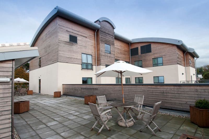 Terrace of Langley Oaks Care Home in Croydon, Greater London