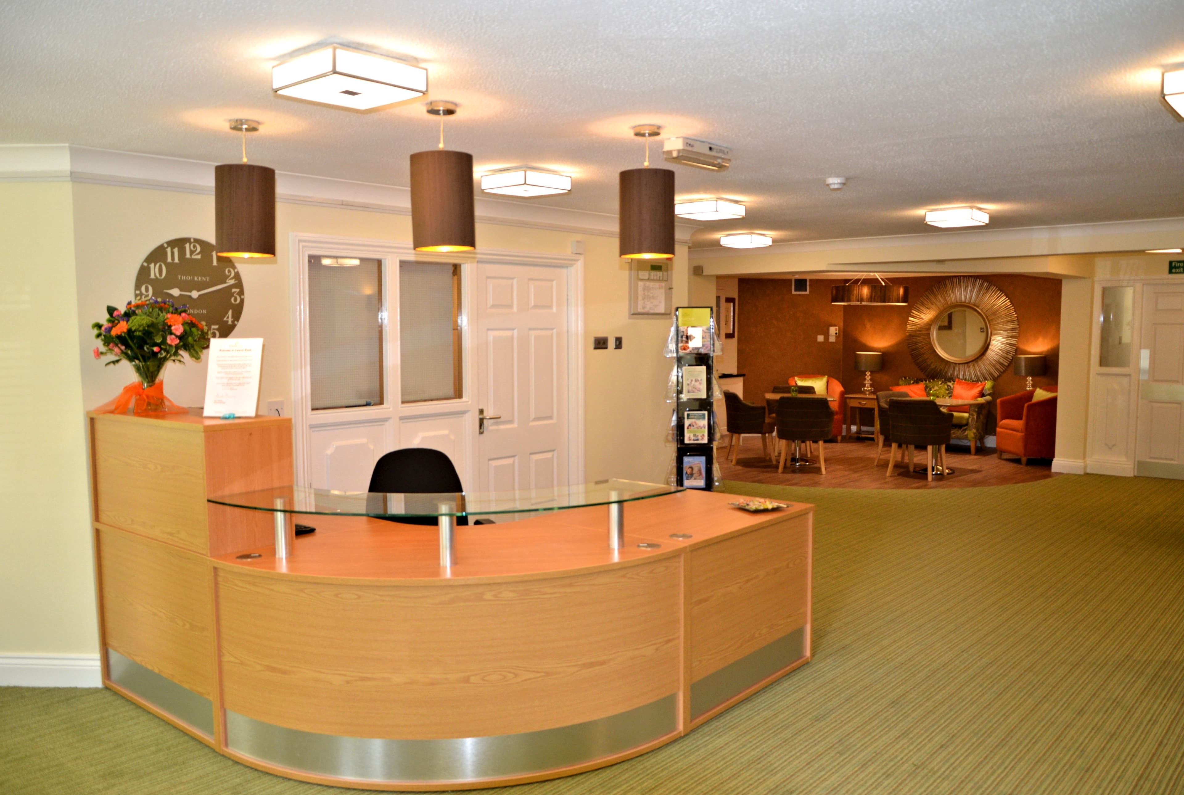 Reception of Laurel Bank Care Home in Lancaster, Lancashire