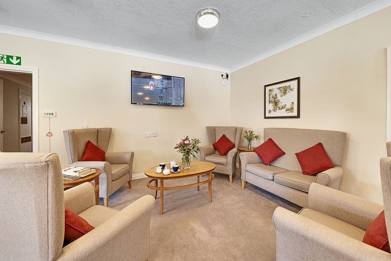 Lounge at The Laurels and Pine Lodge Care Home in Poole, Dorset