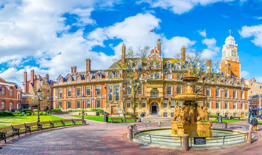 The town hall in Leicester