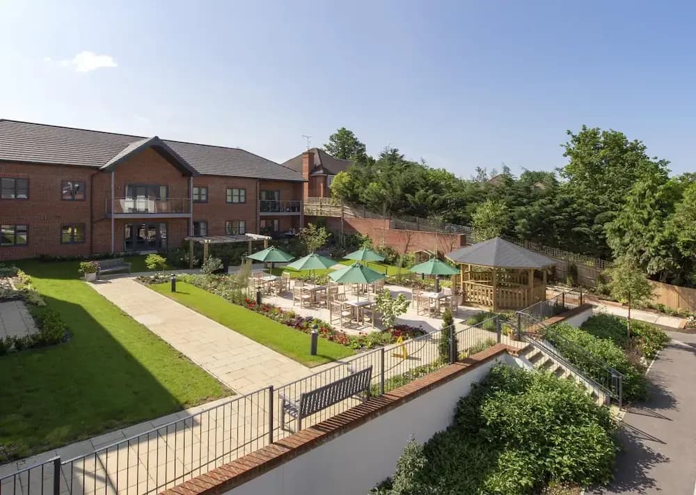 Loddon House retirement home exterior and garden