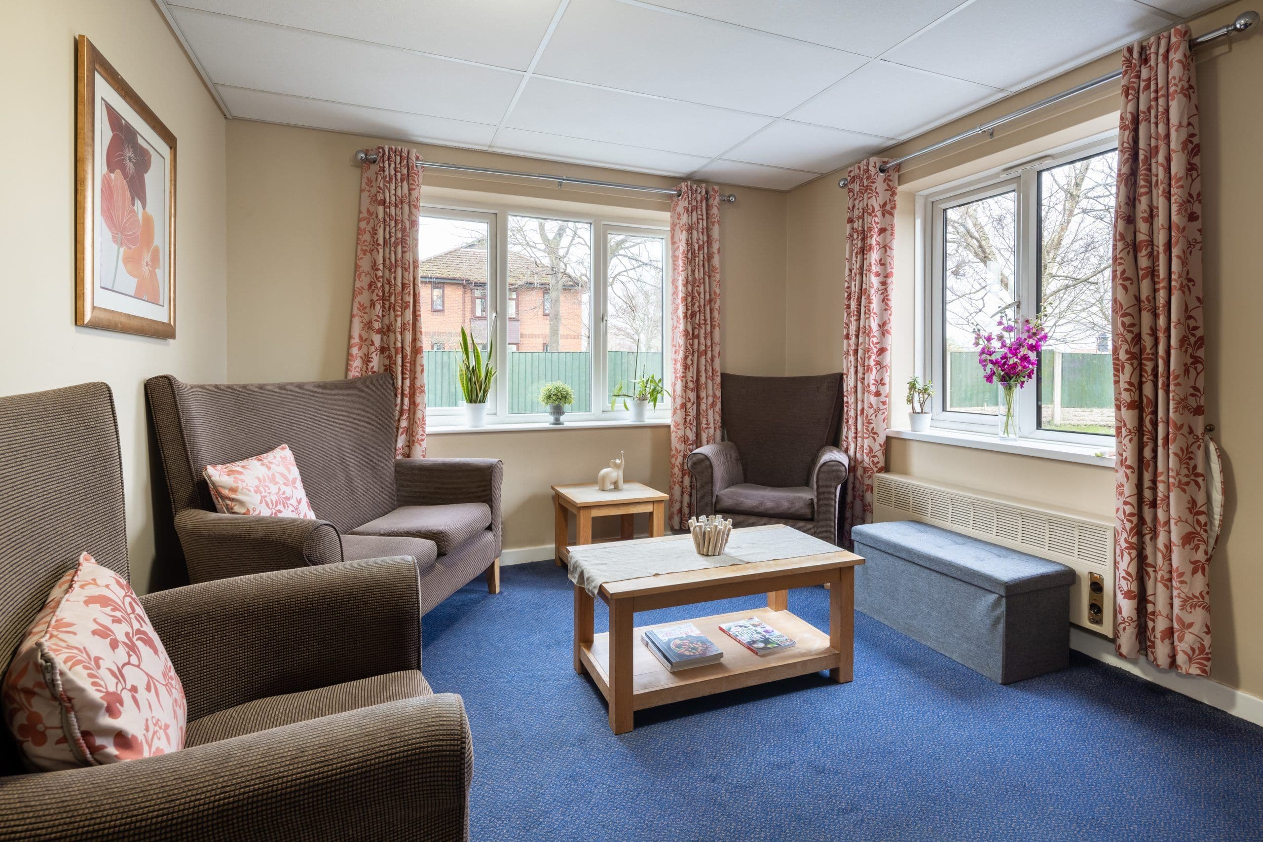 Lounge of Bod Hyfryd care home in Flint, Wales