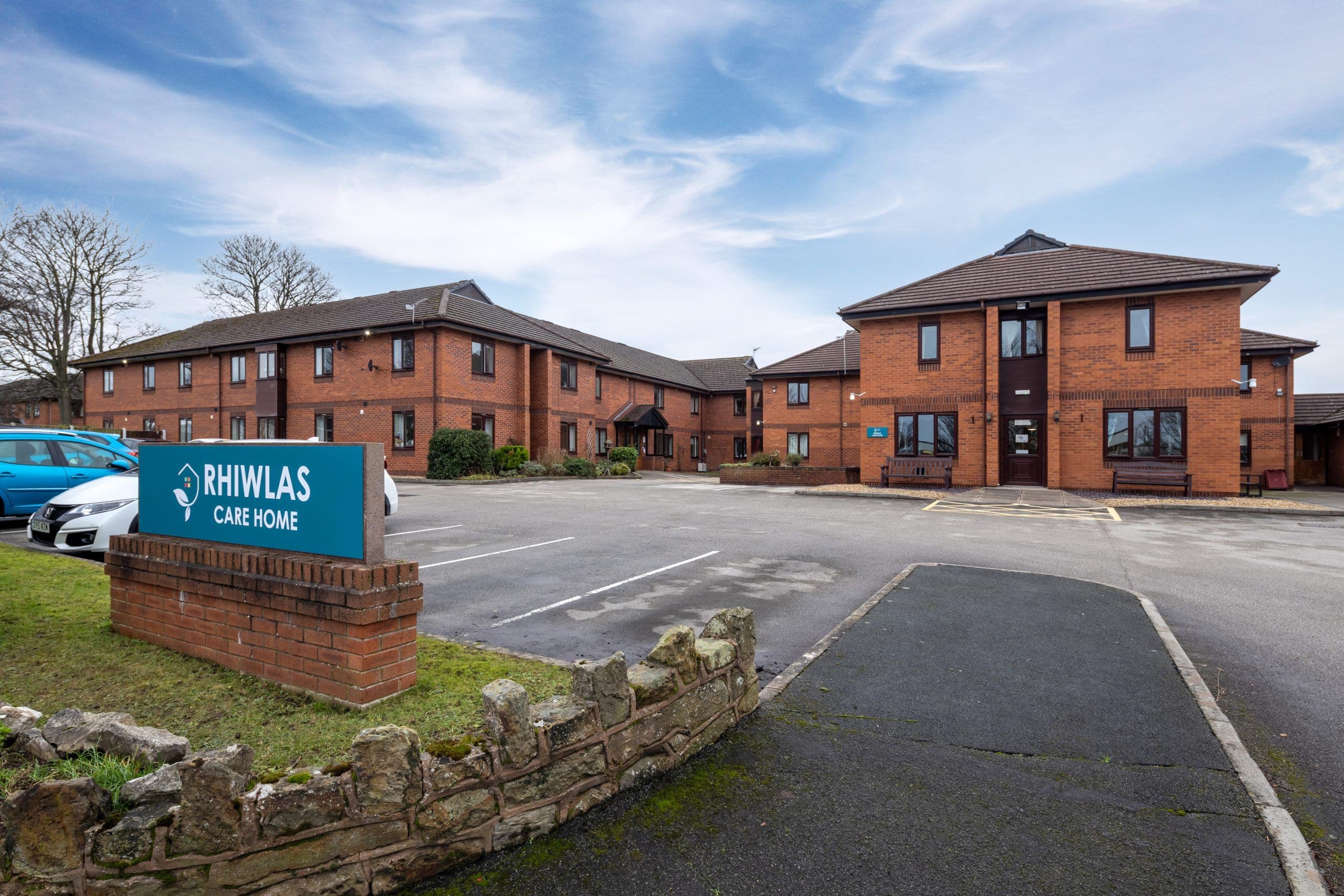 Exterior of Rhiwlas care home in Flint, Wales